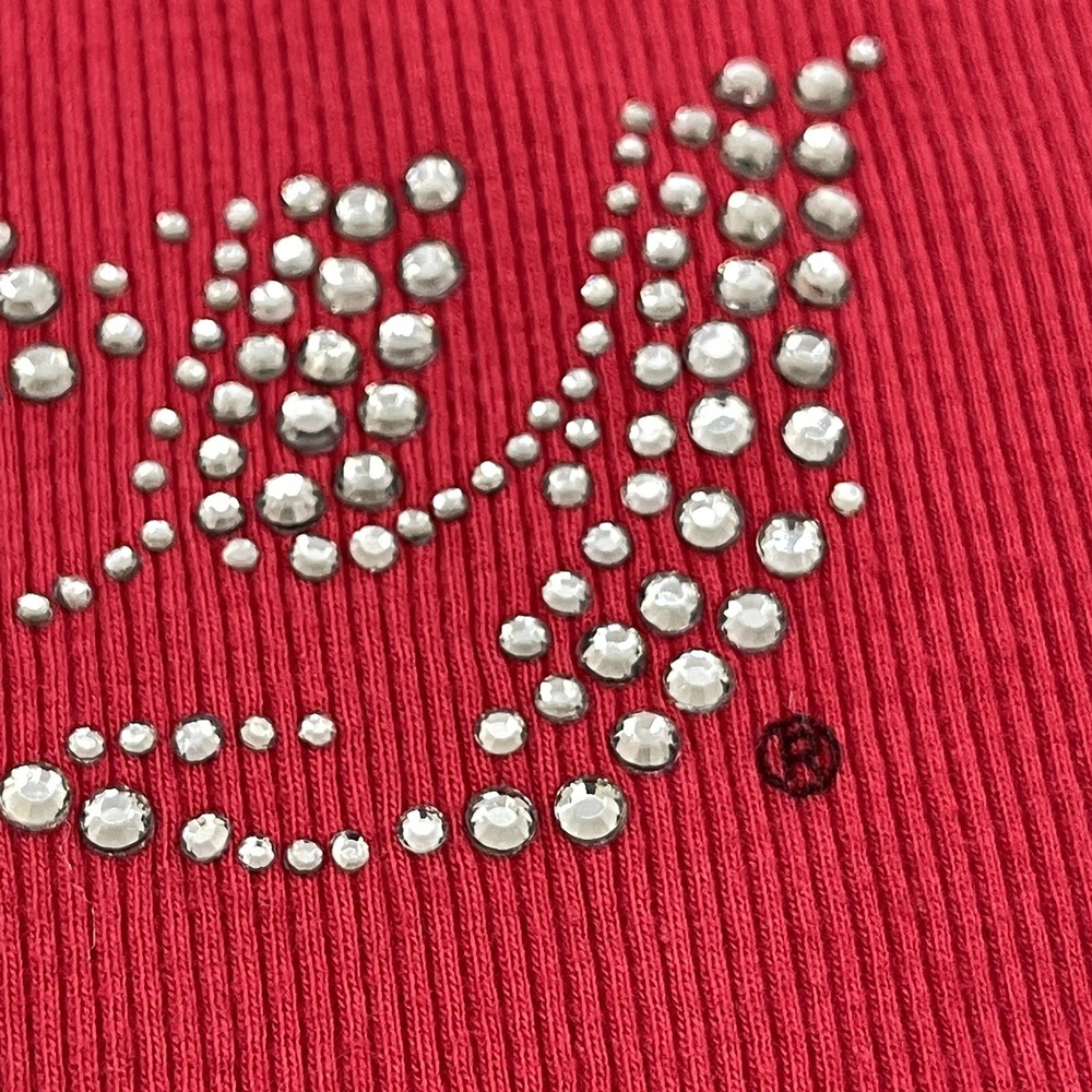 Harley Davidson Long Sleeve Turtleneck Red Womens 1X Bling Rhinestones - Picture 4 of 12